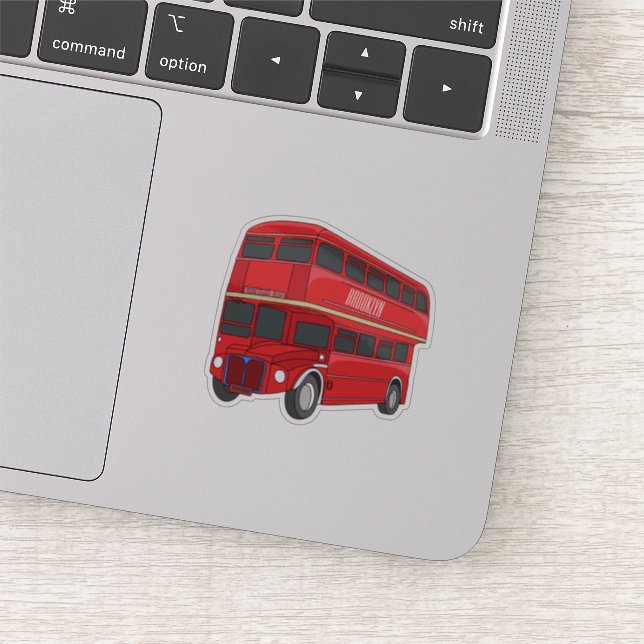 Pegatina Ilustracion personalizado de bus de dos pisos (Detalle)