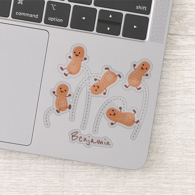 Pegatina Ilustracion personalizado de cacahuetes de puenteo (Detalle)