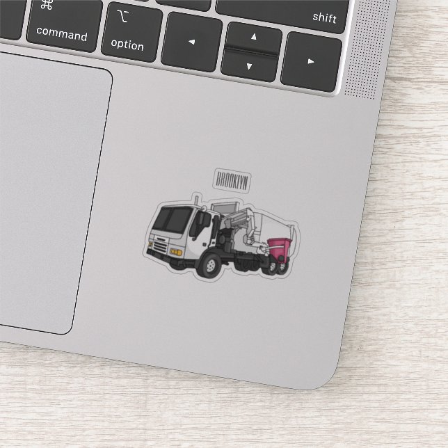 Pegatina Ilustracion personalizado de camión de basura (Detalle)