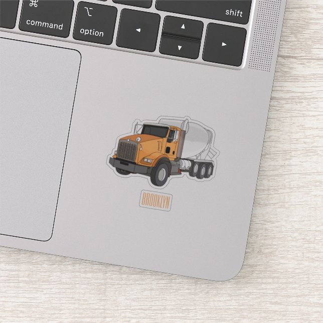 Pegatina Ilustracion personalizado de camión de mezcla de c (Detalle)