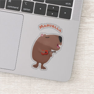 Pegatina Ilustracion personalizado de capybara ukulele cant