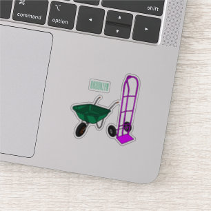 Pegatina Ilustracion personalizado de carretillas y carrito