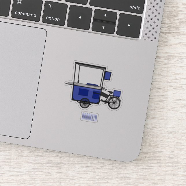 Pegatina Ilustracion personalizado de carrito de alimentos (Detalle)