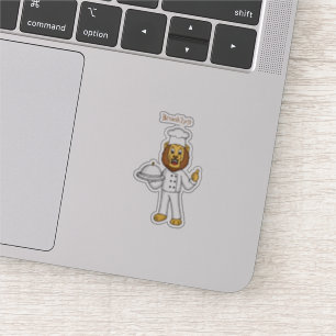 Pegatina Ilustracion personalizado de chef de un bonito leó