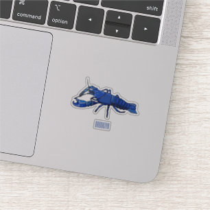 Pegatina Ilustracion personalizado de cigalas de marrón azu