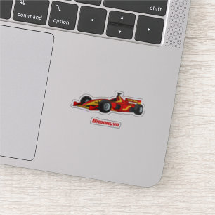 Pegatina Ilustracion personalizado de coches de carreras de