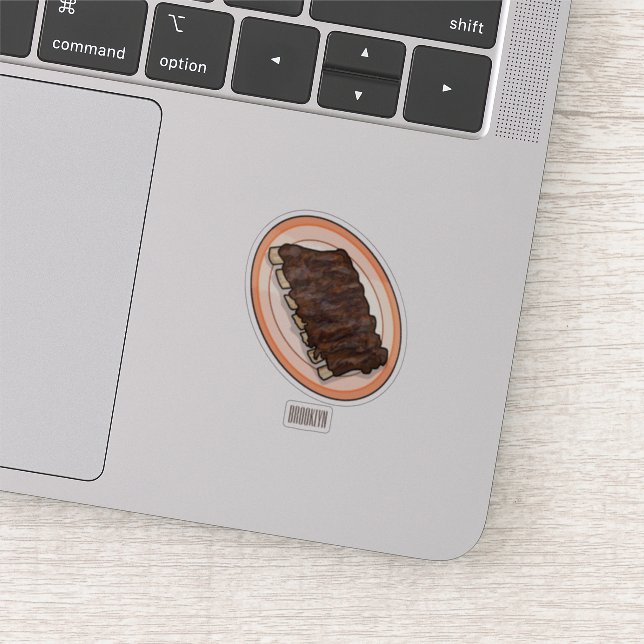 Pegatina Ilustracion personalizado de costillas cortas (Detalle)