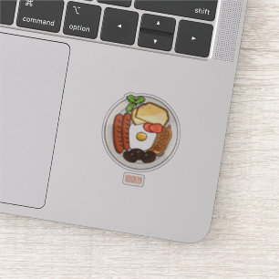Pegatina Ilustracion personalizado de desayuno inglés