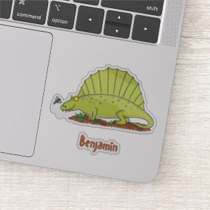 Pegatina Ilustracion personalizado de dimetrodon verde lind