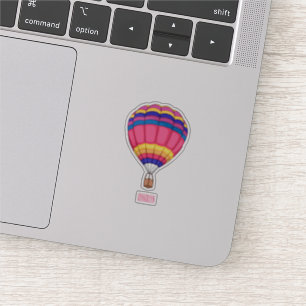 Pegatina Ilustracion personalizado de globo aerostático
