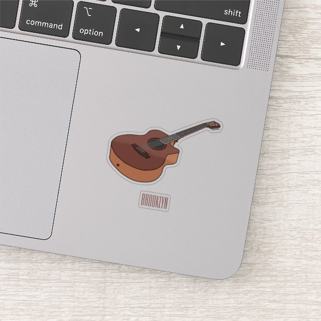 Pegatina Ilustracion personalizado de guitarra acústica (Detalle)