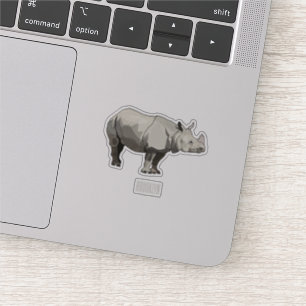 Pegatina Ilustracion personalizado de Javan rhinoceros