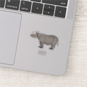 Pegatina Ilustracion personalizado de Javan rhinoceros