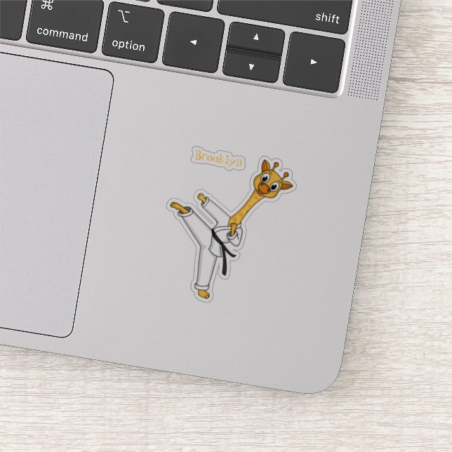 Pegatina Ilustracion personalizado de Kung Fu giraffe (Detalle)
