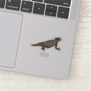 Pegatina Ilustracion personalizado de lagarto de cuerno de