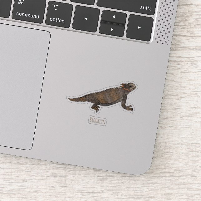 Pegatina Ilustracion personalizado de lagarto de cuerno de  (Detalle)