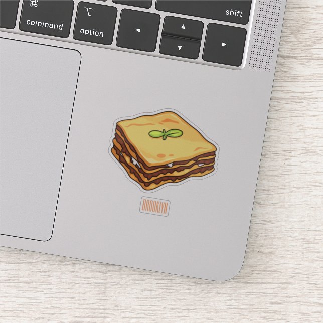 Pegatina Ilustracion personalizado de Lasagna (Detalle)