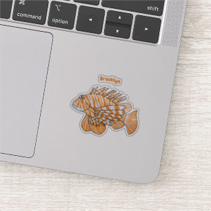 Pegatina Ilustracion personalizado de leonfish feliz