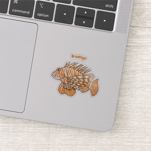 Pegatina Ilustracion personalizado de leonfish feliz (Detalle)