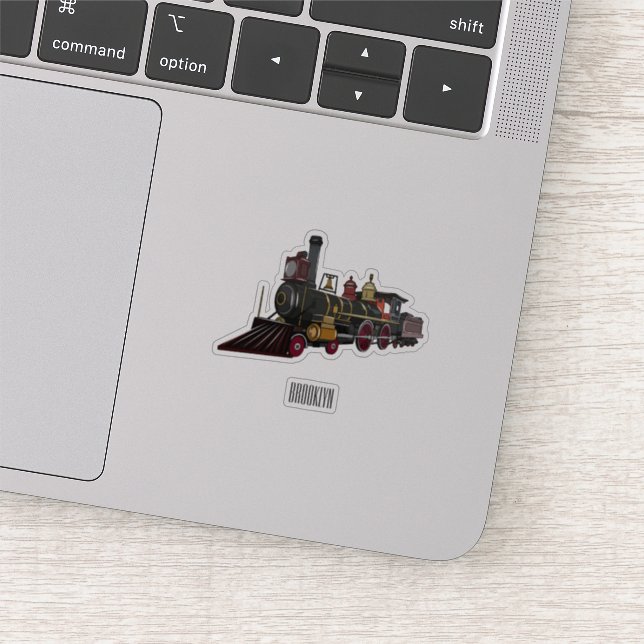 Pegatina Ilustracion personalizado de locomotora de vapor (Detalle)