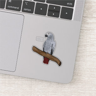 Pegatina Ilustracion personalizado de loro gris africano
