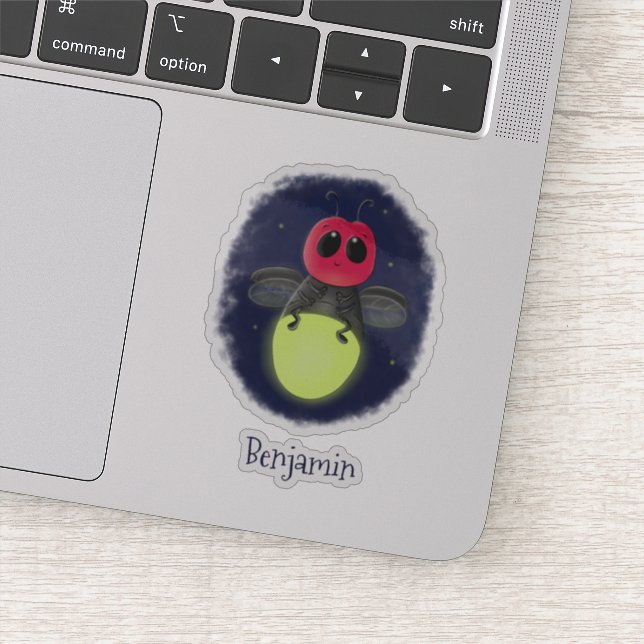 Pegatina Ilustracion personalizado de luciérnaga de bichos  (Detalle)