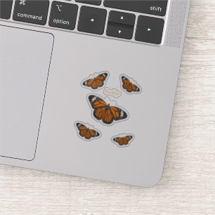 Pegatina Ilustracion personalizado de mariposa monarca