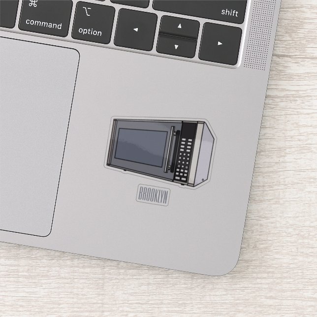 Pegatina Ilustracion personalizado de microondas (Detalle)