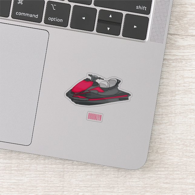 Pegatina Ilustracion personalizado de moto acuática (Detalle)