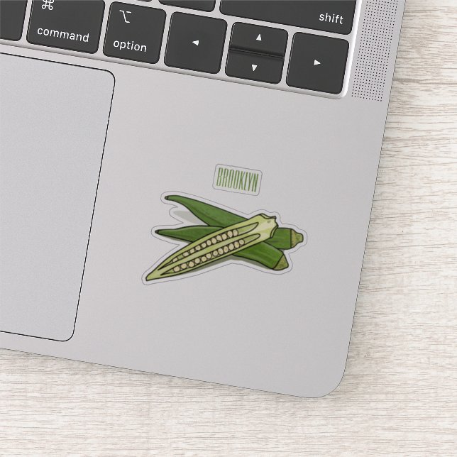 Pegatina Ilustracion personalizado de Okra (Detalle)