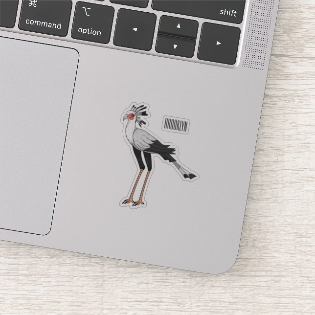 Pegatina Ilustracion personalizado de pájaro de Secretario (Detalle)