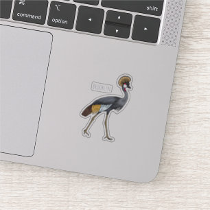 Pegatina Ilustracion personalizado de pájaro grullo coronad