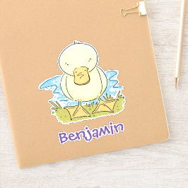 Pegatina Ilustracion personalizado de pato amarillo