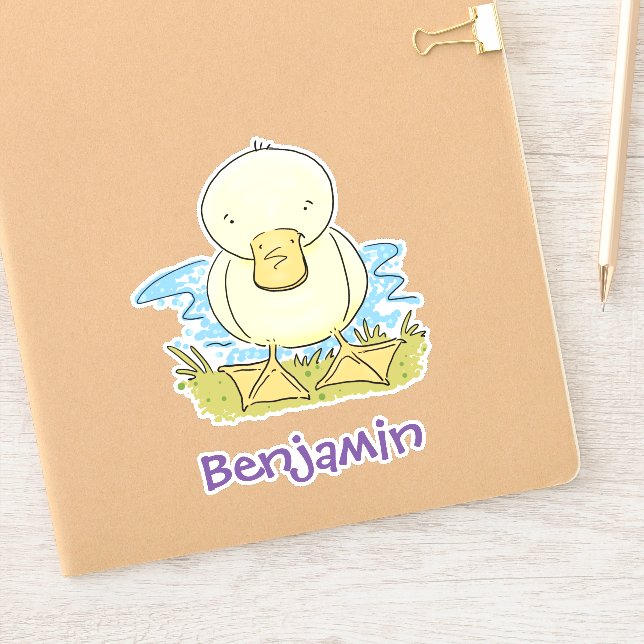 Pegatina Ilustracion personalizado de pato amarillo (Cuaderno)