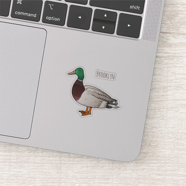 Pegatina Ilustracion personalizado de pato mallard (Detalle)