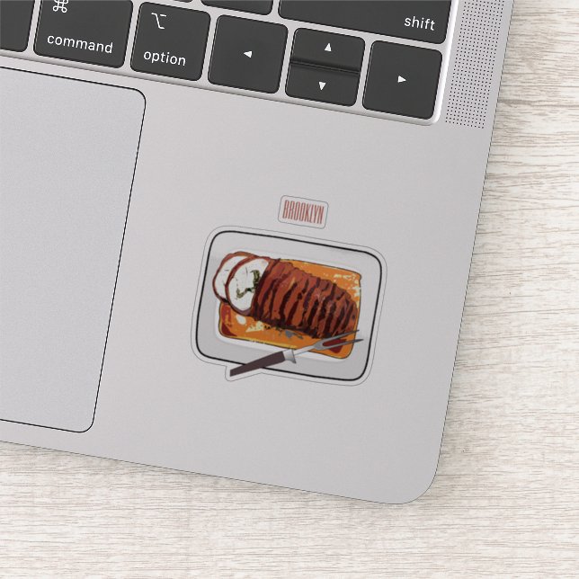 Pegatina Ilustracion personalizado de pavo asado (Detalle)