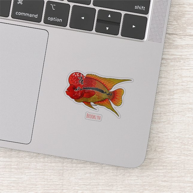 Pegatina Ilustracion personalizado de peces cíclicos de cue (Detalle)