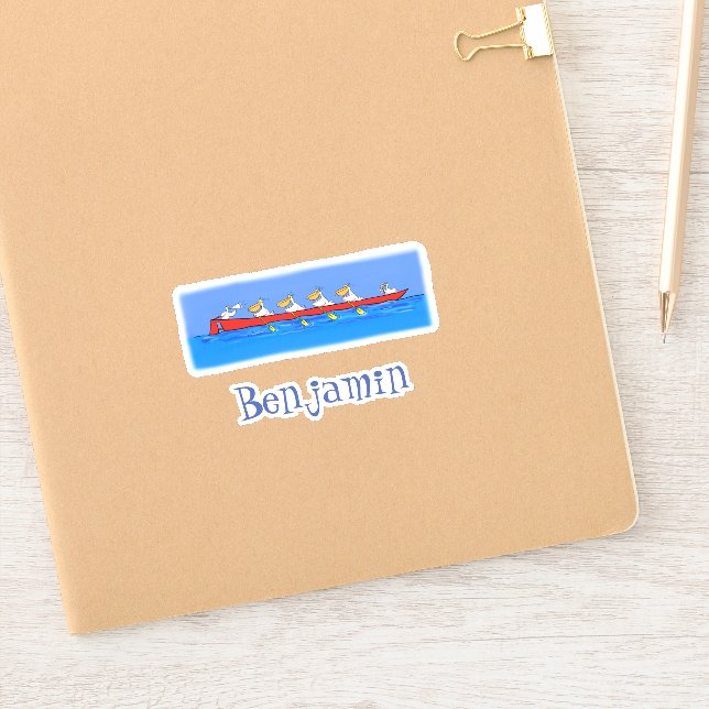 Pegatina Ilustracion personalizado de pelícanos de la tripu (Cuaderno)