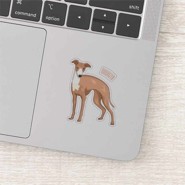 Pegatina Ilustracion personalizado de perro de Greyhound (Detalle)