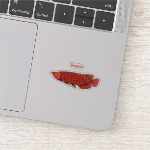 Pegatina Ilustracion personalizado de pescado de Arowana Ro
