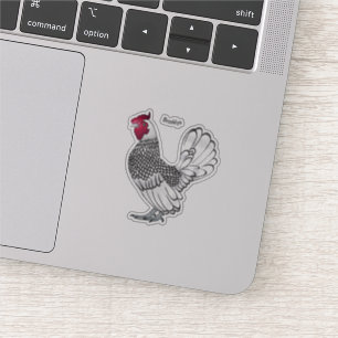 Pegatina Ilustracion personalizado de pollo de Sebright