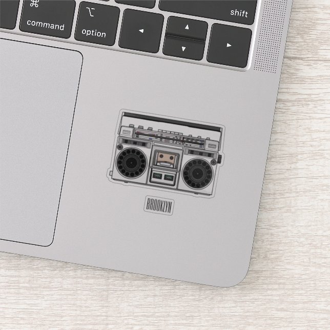 Pegatina Ilustracion personalizado de radio (Detalle)