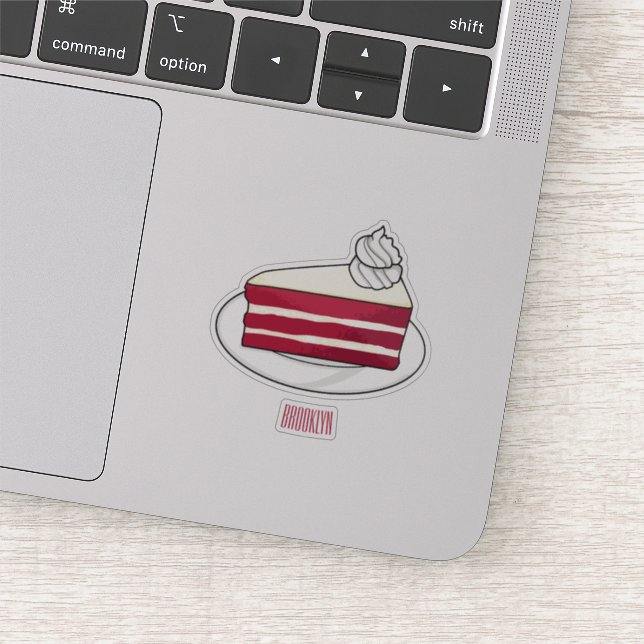 Pegatina Ilustracion personalizado de tarta de terciopelo r (Detalle)
