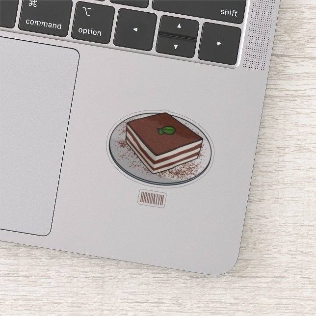 Pegatina Ilustracion personalizado de tarta de Tiramisu (Detalle)