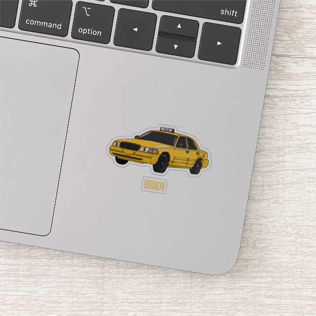 Pegatina Ilustracion personalizado de taxi (Detalle)