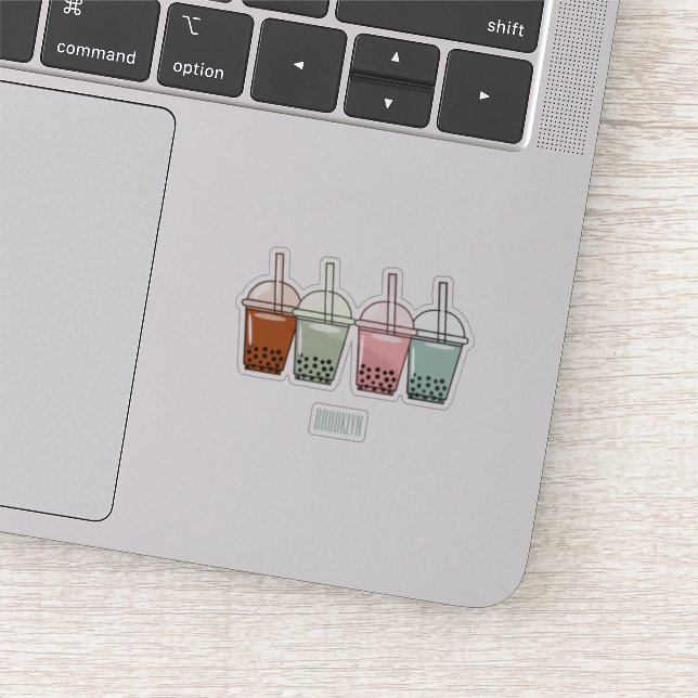Pegatina Ilustracion personalizado de té de burbujas (Detalle)