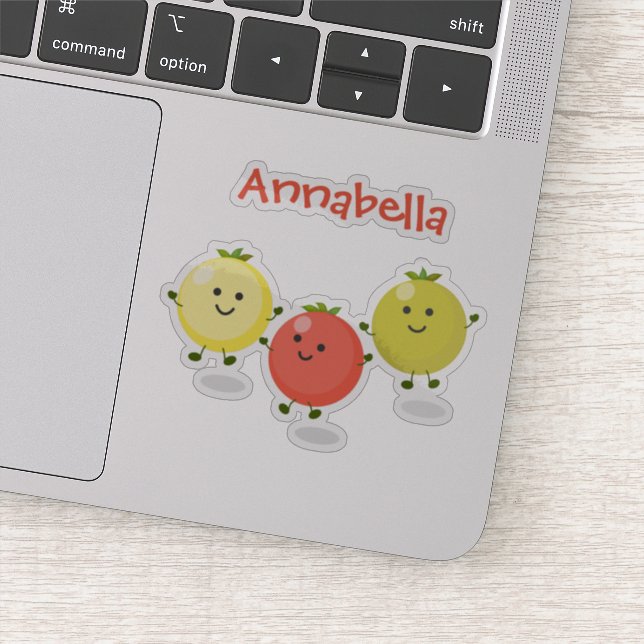 Pegatina Ilustracion personalizado de tomates de cereza sal (Detalle)