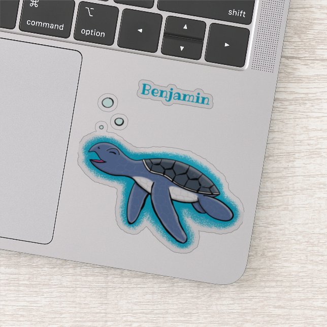 Pegatina Ilustracion personalizado de tortuga marina de beb (Detalle)