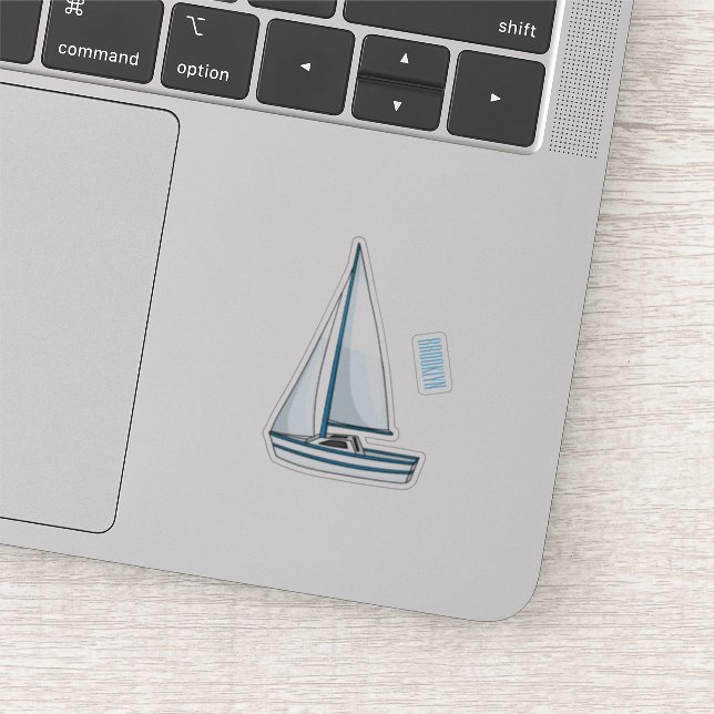 Pegatina Ilustracion personalizado de velero (Detalle)