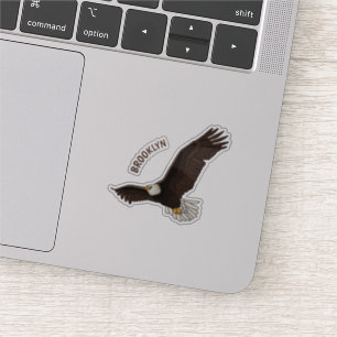 Pegatina Ilustracion personalizado del águila calva